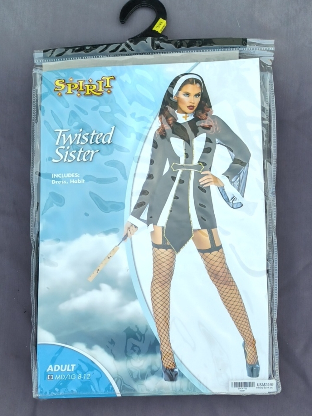 NEW Spirit Twisted Sister Adult Sin Nun Naughty Halloween Costume Medium 8-10